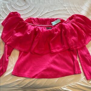 Women's Pink Off-Shoulder Top